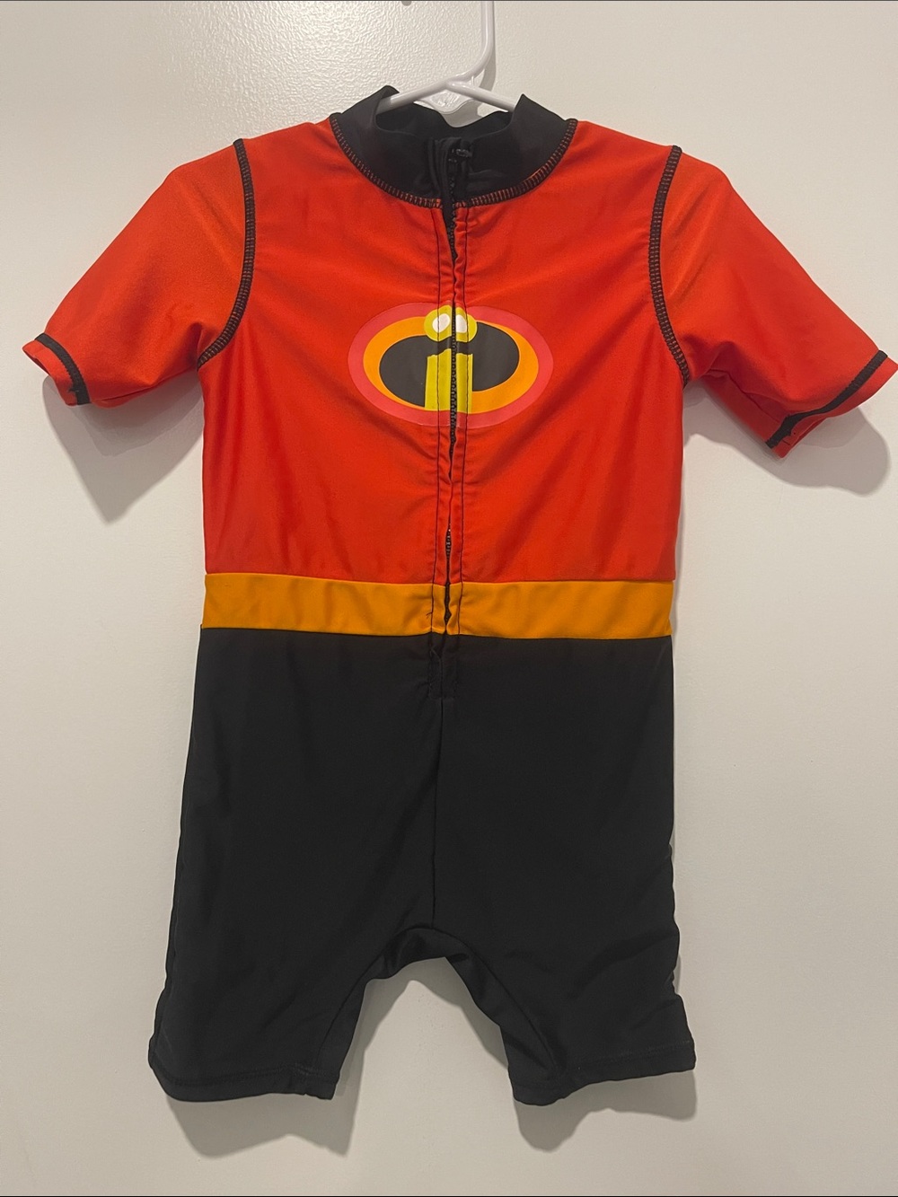 Disney Kids Red, Black & Yellow Incredibles Rashguard Swimsuit